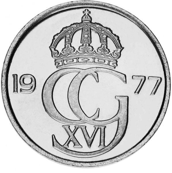 Швеция 25 эре 1977 AU-UNC М14344 фото