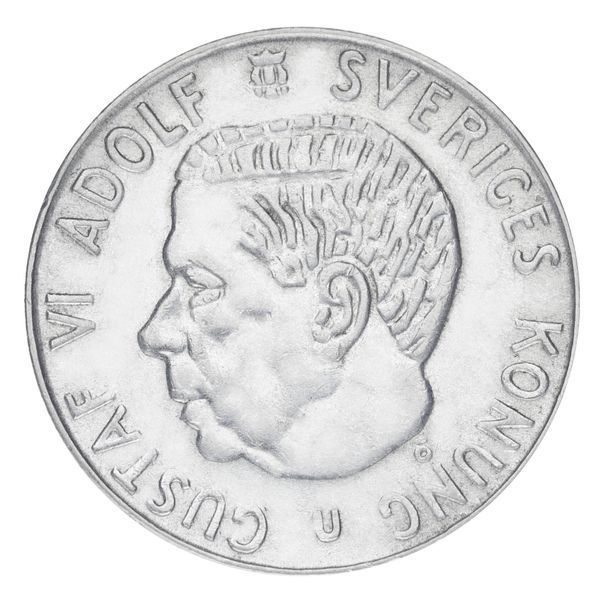 Coin Sweden 1 krona 1965 Silver F-VF (Ag 400, 7 grams)