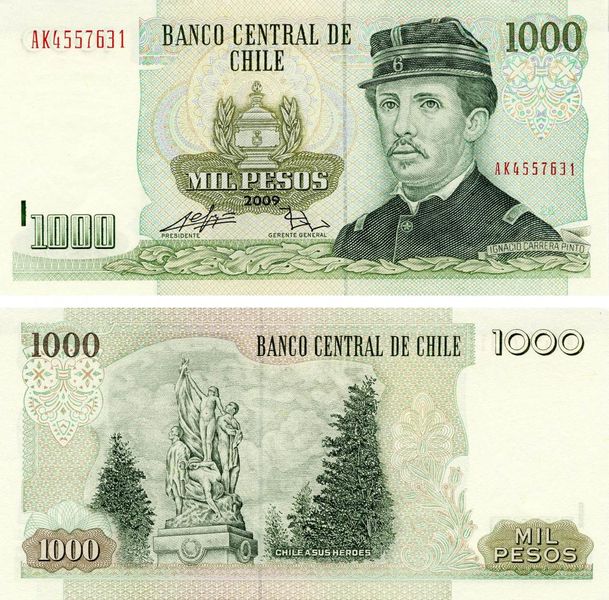 Chile 1000 Pesos 2009 UNC (P154)