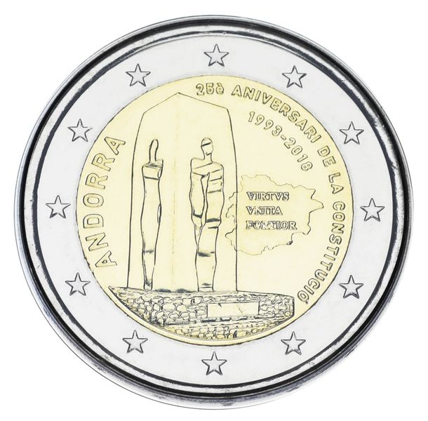 Andorra 2 euro 2018 "25th Anniversary of the Constitution of Andorra" UNC Souvenir