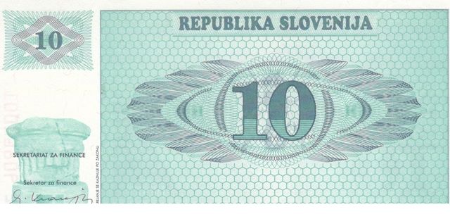 Словенія 10 толарів 1990 UNC (P4) Б03665 фото