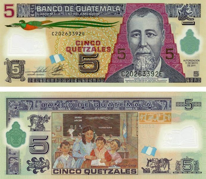 Guatemala 5 Quetzals 2011 Polymer UNC (P122)