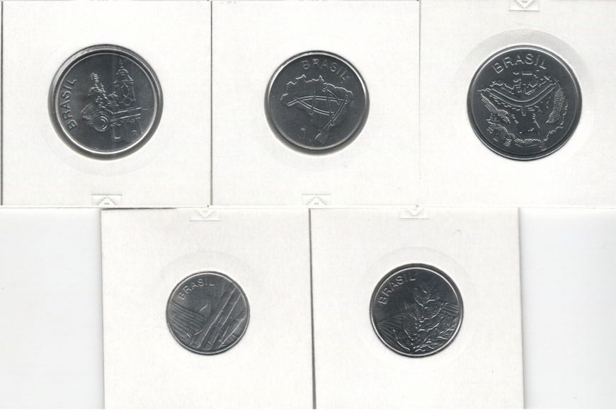 Brazil set of 5 coins 1980-1985 UNC 1, 5, 10, 20, 50 Cruzeiro