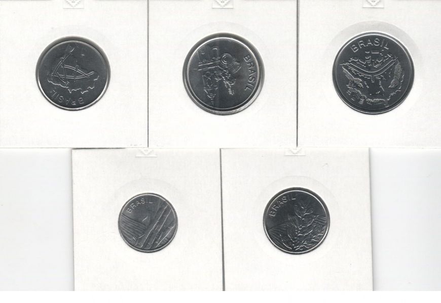 Brazil set of 5 coins 1980-1985 UNC 1, 5, 10, 20, 50 Cruzeiro