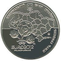 Coin Ukraine 5 hryvnia 2011 UNC European Football Championship 2012 in Ukraine and Poland - Lviv