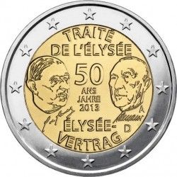 Germany 2 euro 2013 "50 years of the Elysee Treaty" UNC (KM # 315)