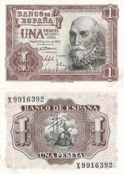 Spain 1 peseta 1953 VF