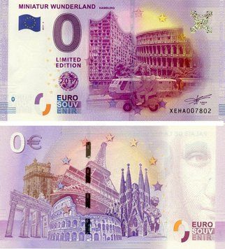 Банкнота Німеччина 0 ЄВРО 2017 UNC Музей мініатюри у Гамбурзі Б17618 фото