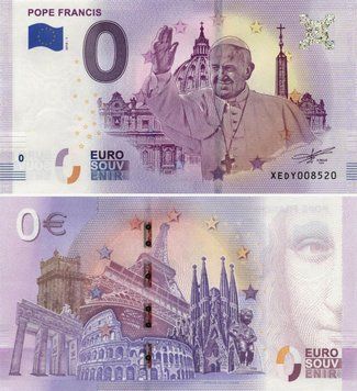 Банкнота Німеччина 0 ЄВРО 2018 &laquo;Римський Папа Франциск&raquo; UNC Б10386 фото