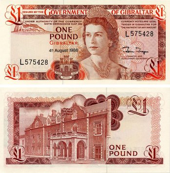 Gibraltar 1 pound 1988 UNC (P20e)