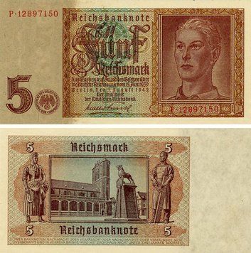 Banknote Germany 5 marks 1942 AU-UNC (P186a)