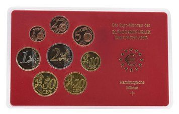 Набір монет Німеччина набір з 8 монет євро 2003 UNC J 1, 2, 5, 10, 20, 50 євроцентів, 1, 2 євро у сувенірній упаковці М22720 фото