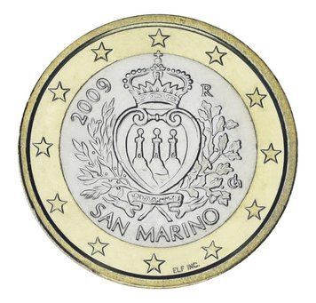 Монета Сан-Марино 1 євро 2009 Біметал AU-UNC М23836 фото