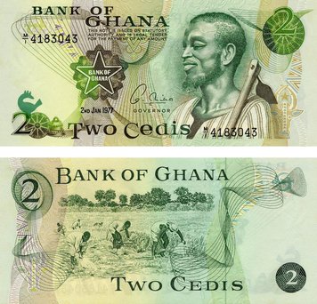 Ghana 2 Cedi 1977 UNC (P14)