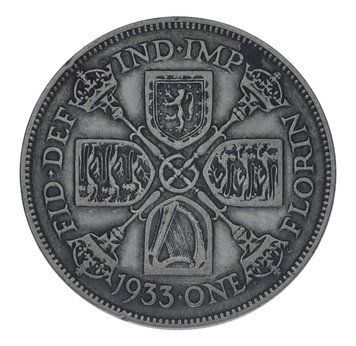 Монета Великобританія 1 флорин 1933 Срібло F-VF М21491 фото