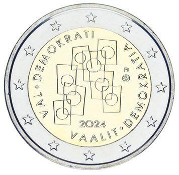 Монета Фінляндія 2 євро 2024 Біметал UNC Вибори та демократія М19524 фото