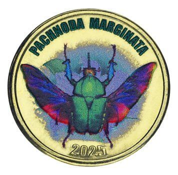 Монета Острів Чілое 2 фунти 2025 UNC Чилі Комаха - Бронзівка ​​конголезька М21214 фото