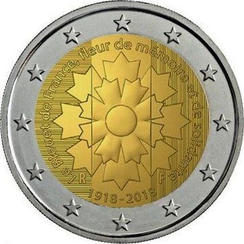 Монета Франція 2 євро 2018 &laquo;Квітка Волошка&raquo; UNC М09318 фото