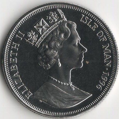 Isle of Man 1 crown 1996 European Football Championship.&nbsp;Germany-Russia &rdquo;UNC (KM # 638)