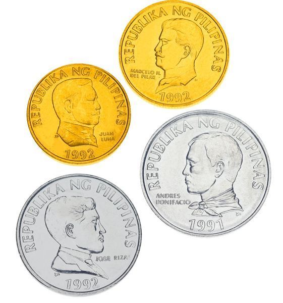 Филиппины набор из 4 монет 1991-1992 UNC 25, 50 сентим, 1, 2 песо