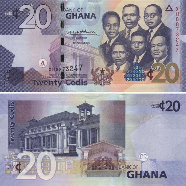 Ghana 20 cedi 2017 UNC