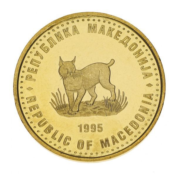 Македонія 5 динарів 1995 AU-UNC Рись ФАО FAO М15100 фото
