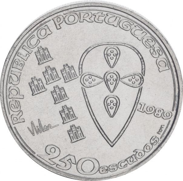 Монета Португалія 250 ескудо 1989 &laquo;Підстава Португалії&raquo; AU-UNC (KM#650) М09795 фото