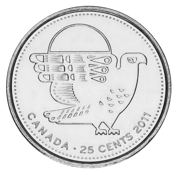 Canada 25 cents 2011 "Nature Canada - Peregrine Falcon" UNC (km # 1169)