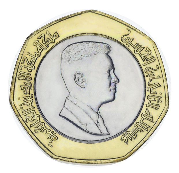 Монета Йорданія 1/2 динара 2000 Біметал AU-UNC М25639 фото