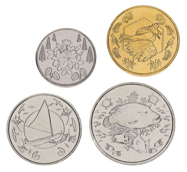 Coins set French Polynesia set of 4 coins 2021 UNC 5, 10, 20, 50 francs
