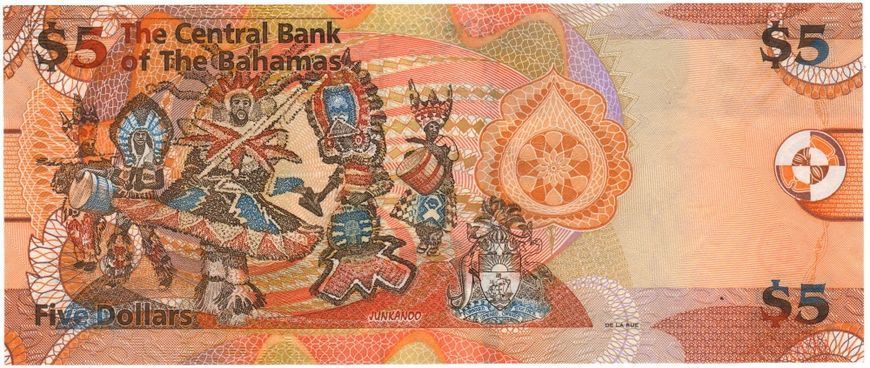 Banknote Bahamas 5 Dollars 2007 UNC (P72a)