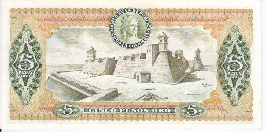 Colombia 5 pesos oro 1976 UNC (P406e)