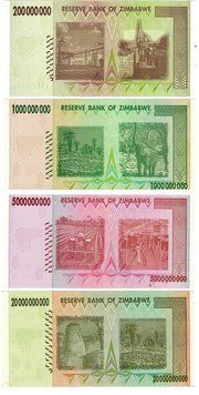 Зімбабве набір з 18 банкнот 2005-2009 &laquo;Чотири деномінації&raquo; UNC Б03875 фото