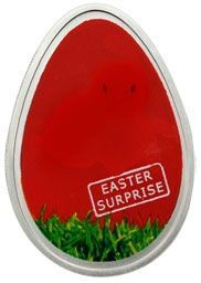 Cook Islands $ 5 2009 Easter Egg Silver UNC Egg Shaped Coin (KM # 685)
