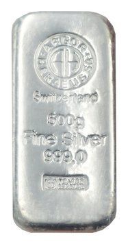 Швейцарія Інвестиційний срібний штампований зливок AG 999 500 гр. Argor Heraeus М19089 фото