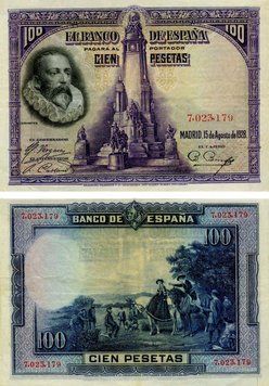 Испания 100 песет 1928 F-VF Из оборота (P76)