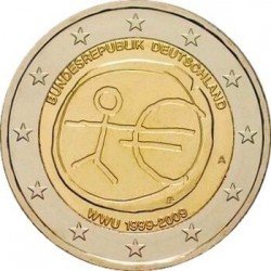 Німеччина 2 Євро-2009 «10 років союзу» UNC (KM#277) М00059 фото