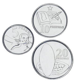 Набір монет Гана набір з 3 монет 2016 UNC 5, 10, 20 песева М23185 фото