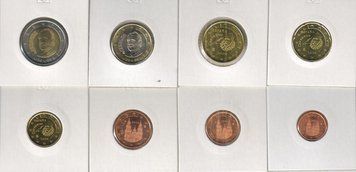 Іспанія набір з 8 монет євро 2006 VF-AU 1, 2, 5, 10, 20, 50 євроцентів, 1, 2 євро М03103 фото