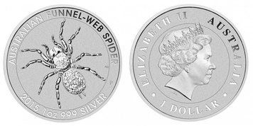 Australia 1 dollar 2015 "Animals of Australia - Spider" Silver UNC