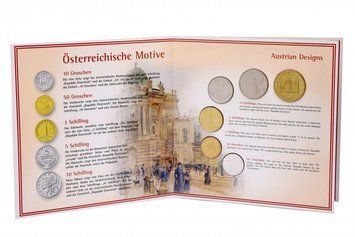 Австрія набір з 6 монет 2001 UNC 10, 50 гріш, 1, 5, 10, 20 шилінгів Сувенір М14956 фото