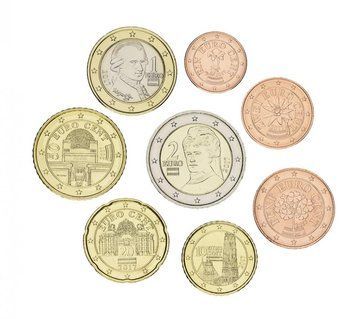 Австрія набір з 8 монет євро 2017 UNC 1, 2, 5, 10, 20, 50 центів, 1, 2 євро М06348 фото