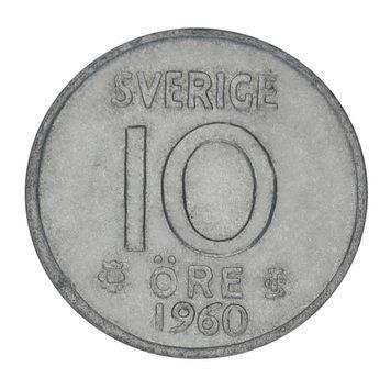 Монета Швеція 10 ере 1960 Срібло F-VF (Ag 400, 1,45 грам) М22693 фото
