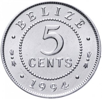 Belize 5 cents 1994 UNC (KM # 34a)