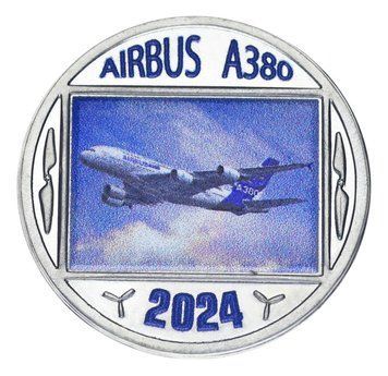 Coin Gran Canaria Island 7 reals 2024 UNC Spain Aircraft - Airbus A380