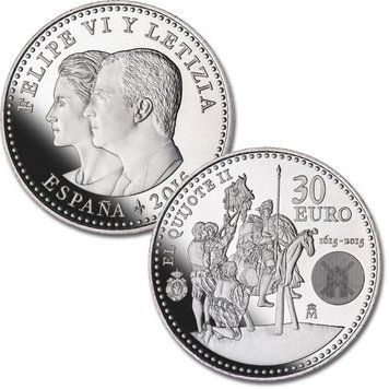 Іспанія 30 євро 2015 &laquo;Дон Кіхот&raquo; Срібло UNC (KM#1348) М04883 фото