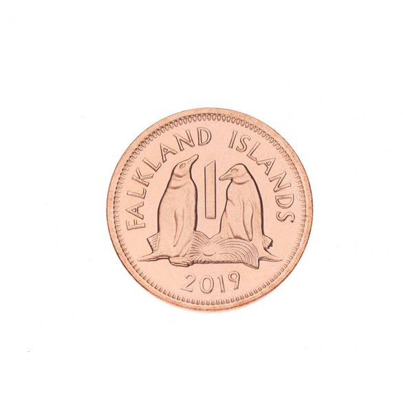 Falkland Islands 1 penny 2019 UNC Penguins