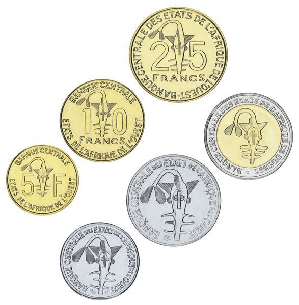 Западная Африка набор из 6 монет 2017-2019 UNC 5, 10, 25, 50, 100, 200 франков