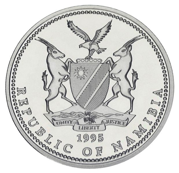 Намібія 1 долар 1995 UNC Тварина - Антилопа - Орікс М19243 фото