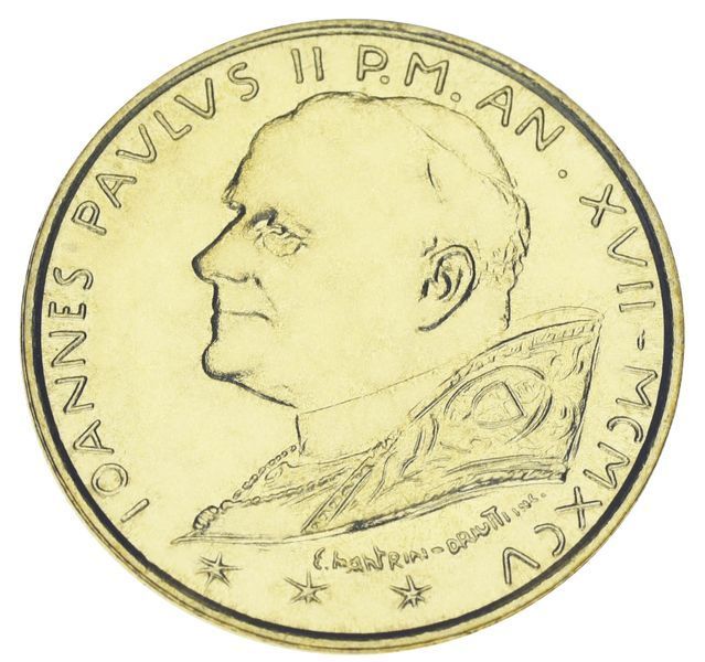 Coin Vatican 200 lire 1995 UNC Pope John Paul II Agriculture
